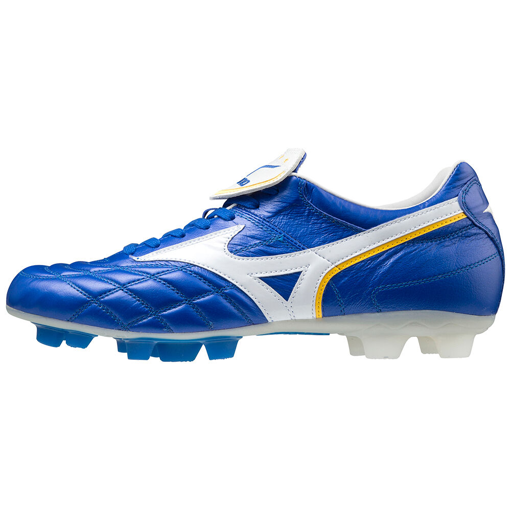 Mizuno Wave Cup Legend Férfi Focicipő Fehér/Kék/Sárga GIV382190